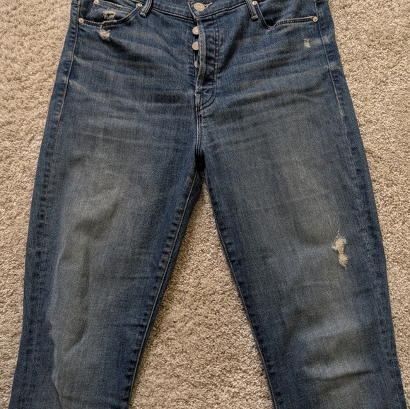 MOTHER The Stunner Ankle Fray Graffiti Jeans Size 29 - Picture 7 of 8